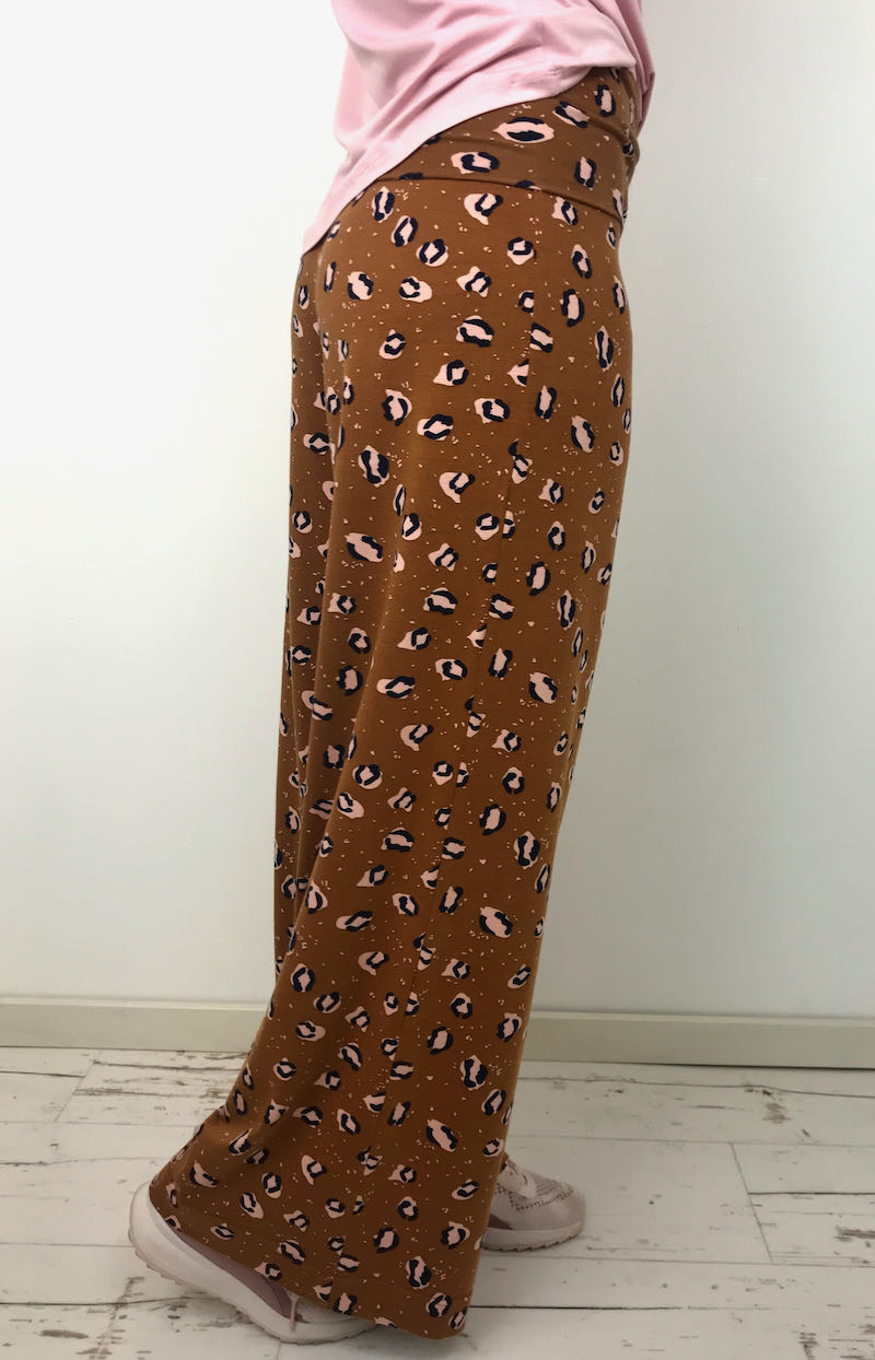 Jersey, Modal, Leo Musterung Rosa / Haselnuss Braun – Bild 6