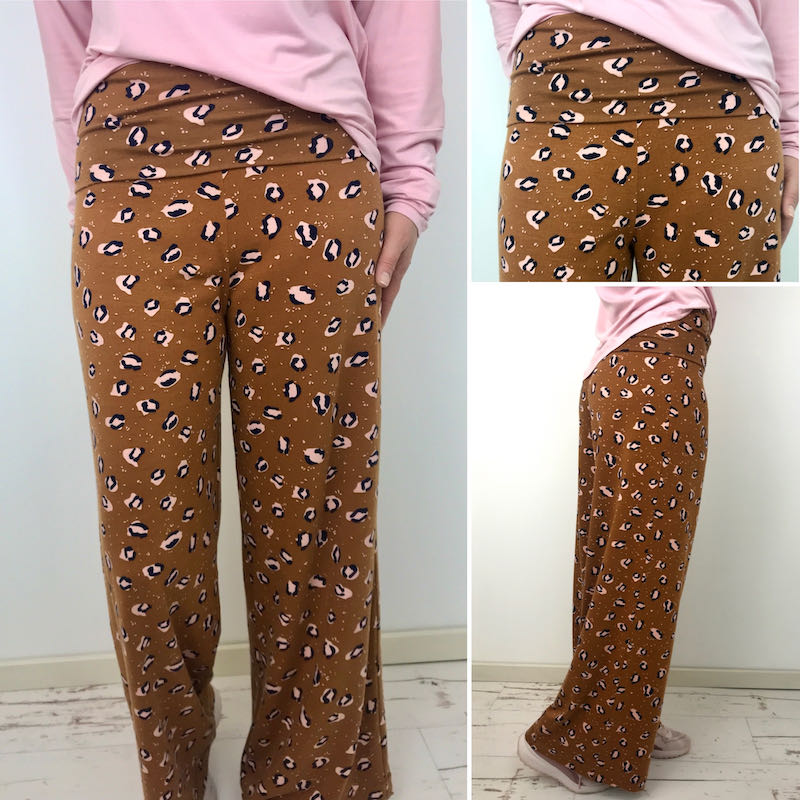 Jersey, Modal, Leo Musterung Rosa / Haselnuss Braun – Bild 5