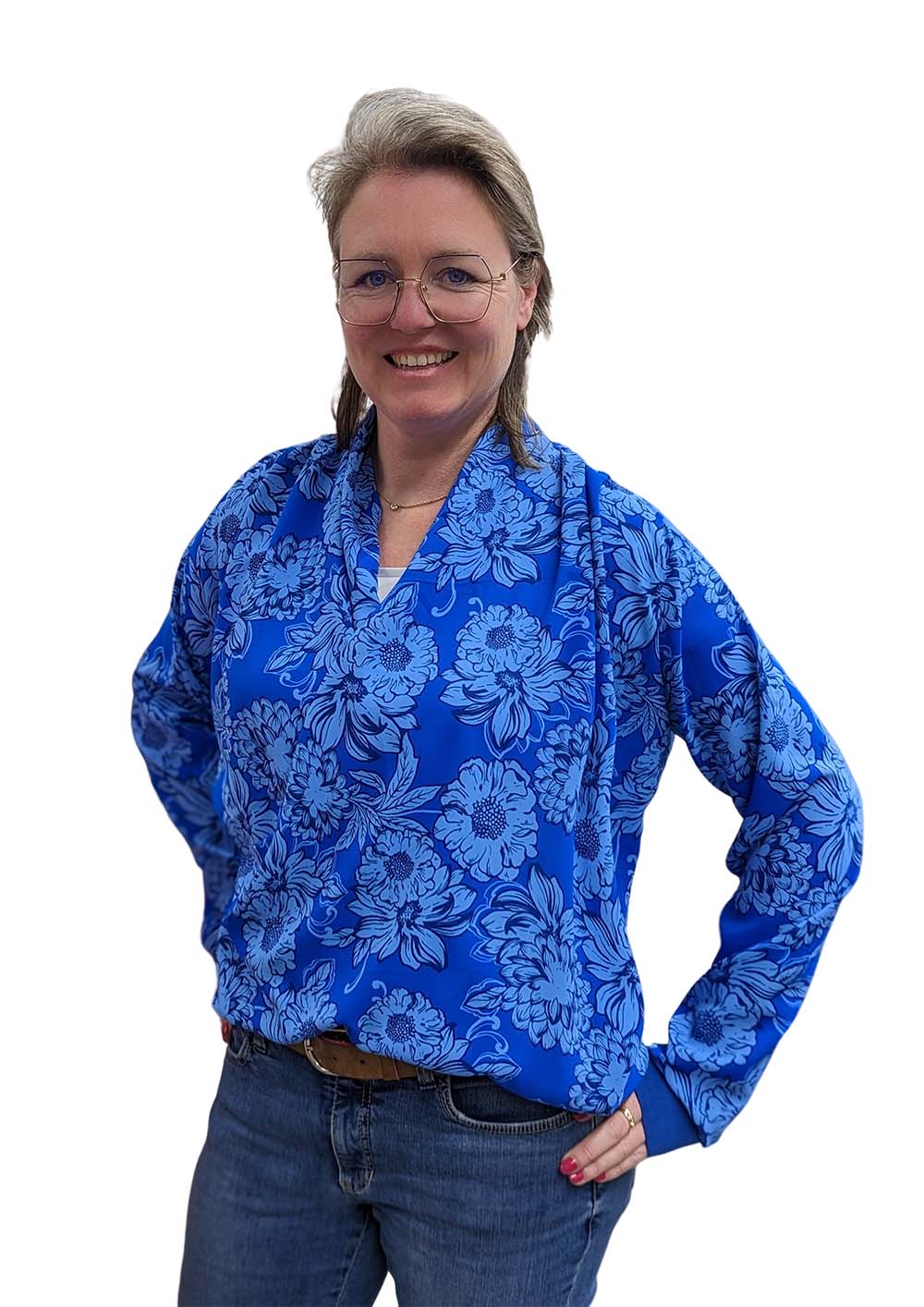 Wickelbluse, Bluse “TONJA”, Gr. 158 – Damengr. 46 – Bild 4