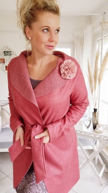 Mantelflausch, Flanell, Velour Strick – Hellgrau – Bild 7