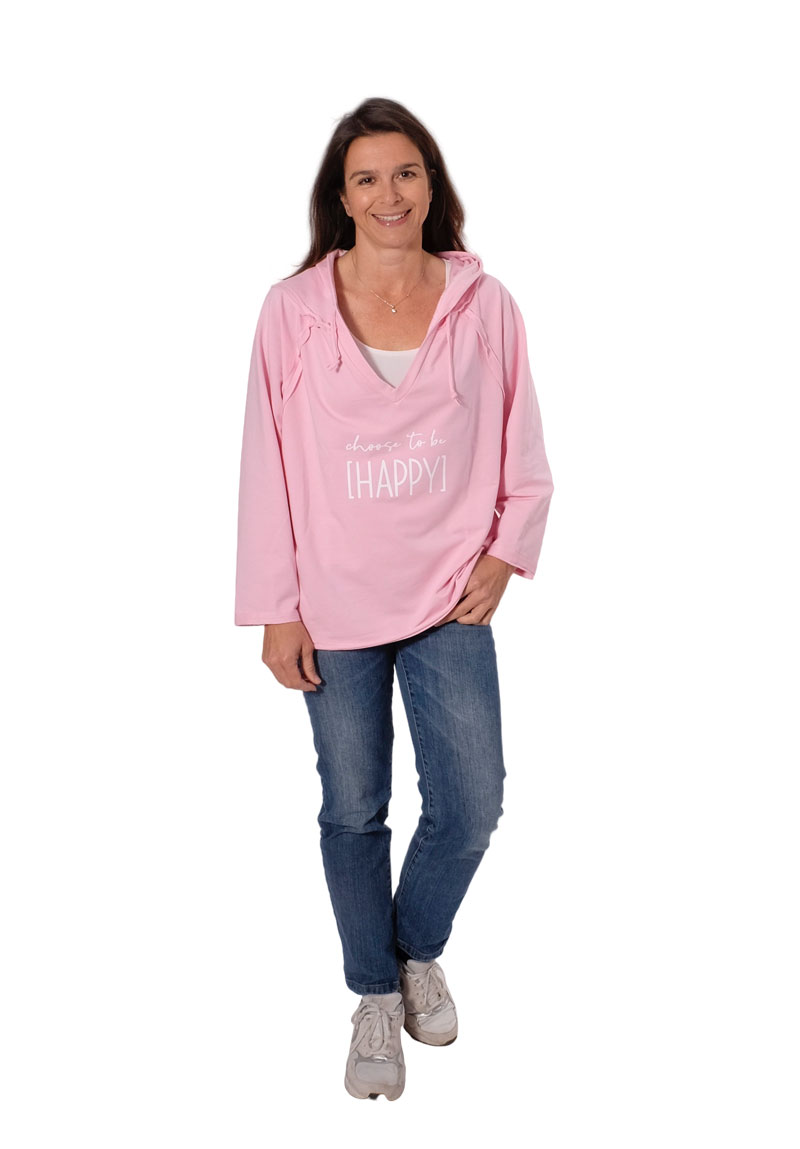 French Terry, unifarben Rosa, Sweatshirtstoff brushed – Bild 4