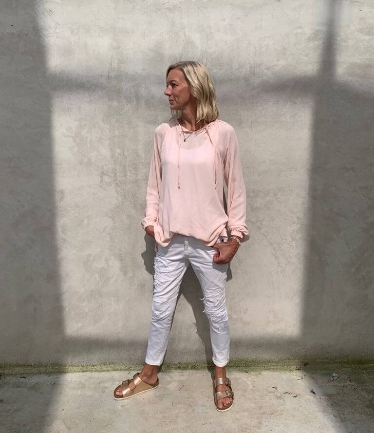 Viskosestoff – Crêpe Stoff, unifarben Ecru – Bild 8