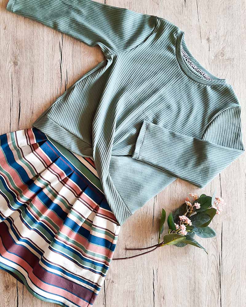 Jersey, weicher Rippenjersey Ecru – Bild 7