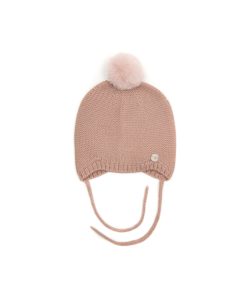 Huttelihut –  Mütze mit PomPom „SOFT“, Bolivian Knit, MerinoWolle/Cashmere, rose