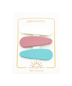 Grech & Co. – Haarspangen „Snap Clip“, Dove White, Mauve Rose, Sky Blue, recycelt
