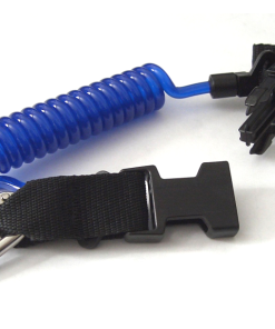 Spiralkabel blau Karabiner Schlüsselring Karabiner Schlaufe Befestigung Tauchen