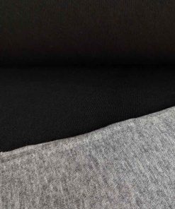 Strickstoff, Double Face Grau Schwarz