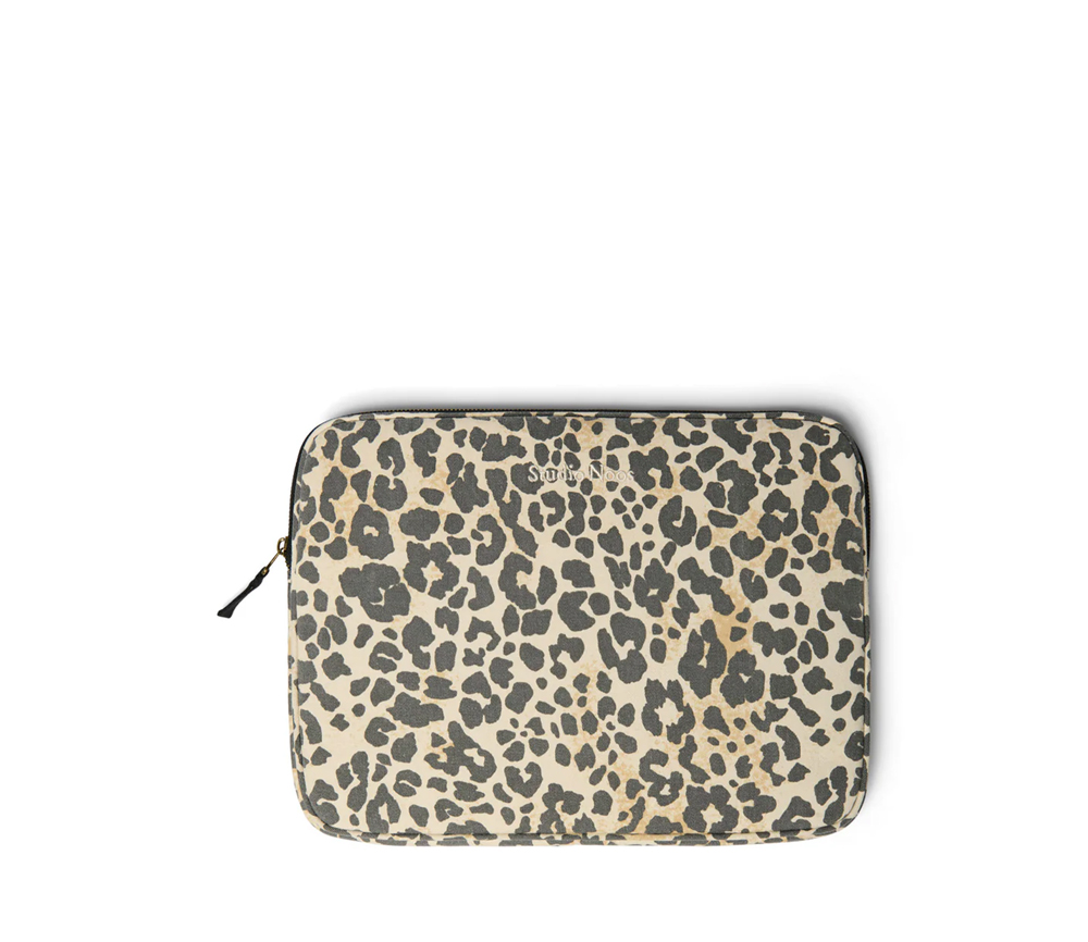 Studio Noos – Laptop-Tasche „WHITE COTTON LEOPARD“, 13 Zoll, Leo – Bild 2