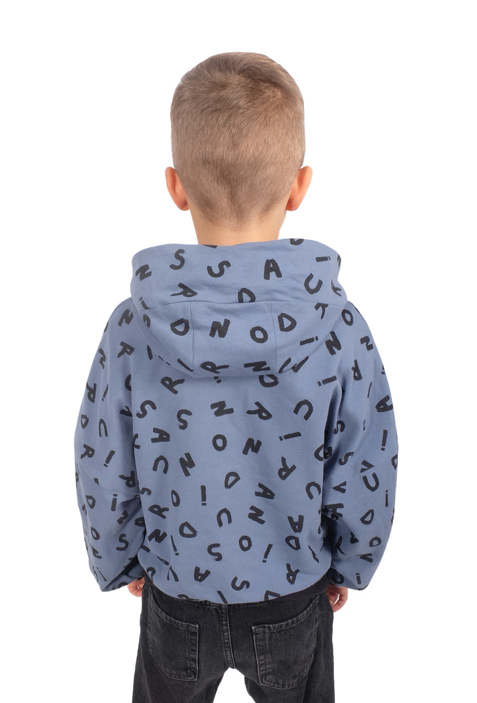 Sweatshirtstoff, ABC, weiße Buchstaben auf Schwarz – Bild 5