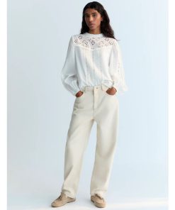 The New Society – Blouse „DAHLIA“, white, Baumwolle