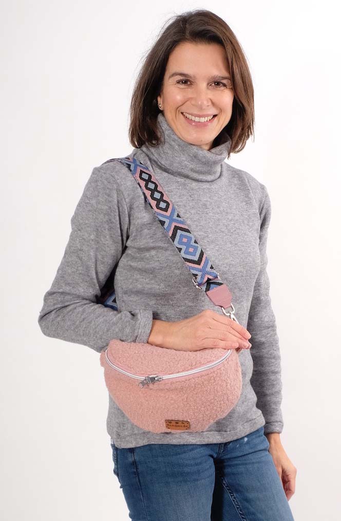 Nähset / Stoffpaket Tasche Tarika – geflochtenes Kunstleder Cognac – Bild 7