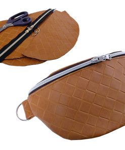 Nähset / Stoffpaket Tasche Tarika – geflochtenes Kunstleder Cognac