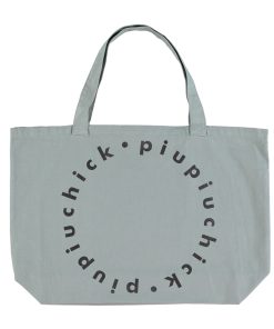 PiuPiuChick – Tragetasche, groß, „XL LOGO“, Canvas, SageGreen