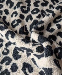 Teddystoff, Leo Print, weich und kuschelig – Braun / Schwarz