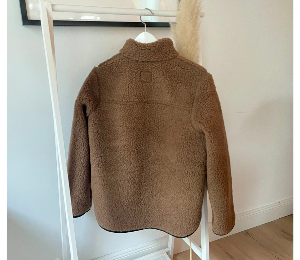 Alwero – Teddy Jacke Women, „Leo“, Brown, Biowolle – Bild 4