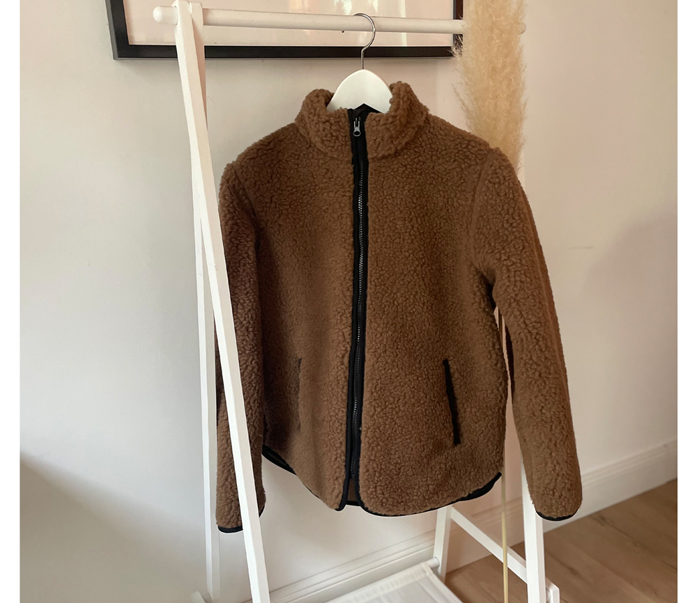 Alwero – Teddy Jacke Women, „Leo“, Brown, Biowolle