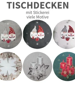 Tischdecken winterlich bestickt