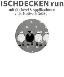 Tischdecken rund Ostern Stick Applikation