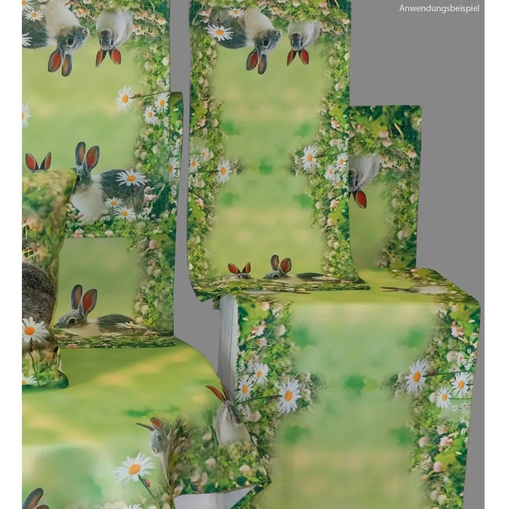Tischläufer Mitteldecke Hasen & Wiese Ostern Fotodruck bunt Tischwäsche 30×70 cm – Bild 3