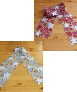 Tischläufer Mitteldecken Sternen Banner Weihnachten Stick 20×160 1 Stk 2 Farben