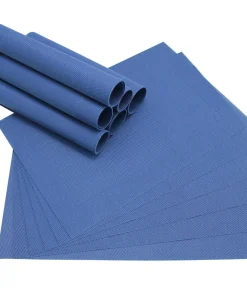 Tischset Platzset BORDA Platzmatten 12 Stk blau dunkelblau gewebt 46×33 cm