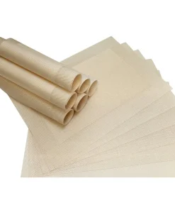 Tischset Platzset BORDA Platzmatten 12 Stk perlmutt silber-weiß gewebt 46×33 cm