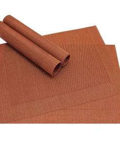 Tischset Platzset BORDA Platzmatten 4 Stk kupfer terracotta gewebt Kunstst. 46×33 cm
