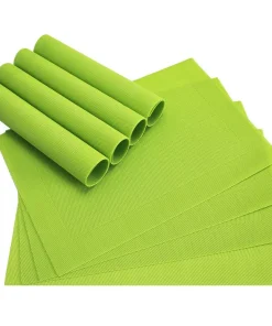 Tischset Platzset BORDA Platzmatten 8 Stk hellgrün kiwi gewebt 45×30 cm