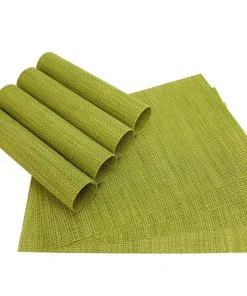 Tischset Platzset ELEGANCE Platzmatten 8er Set hellgrün gewebt Kunststoff 45×30 cm