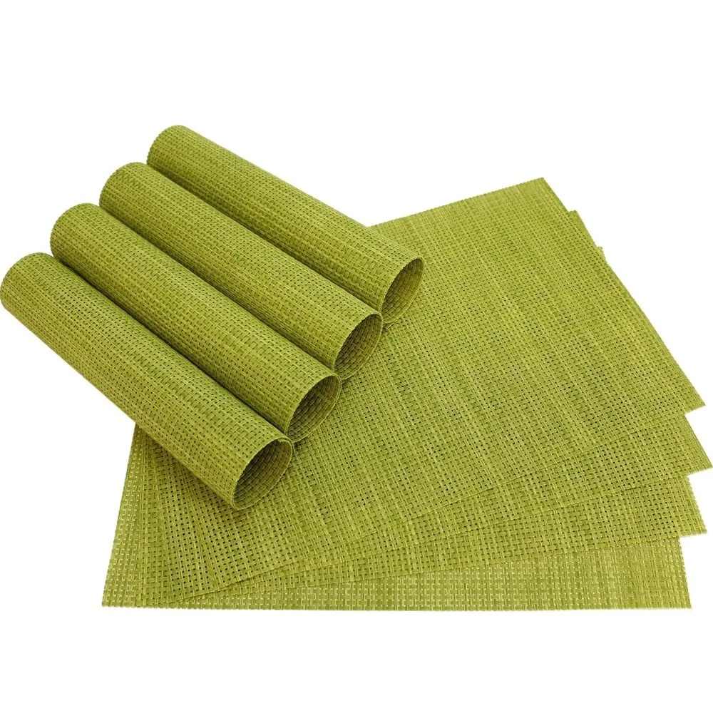 Tischset Platzset ELEGANCE Platzmatten 8er Set hellgrün gewebt Kunststoff 45×30 cm