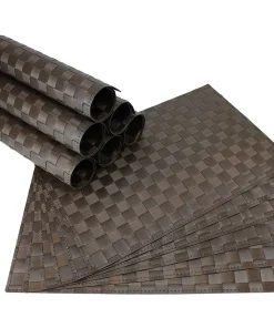 Tischset Platzset MODERN Platzmatten 12er Set braun geflochten Kunstst. 45×30 cm
