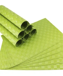 Tischset Platzset MODERN Platzmatten 12er Set grün hellgrün geflochten Kunstst. 45X30 cm