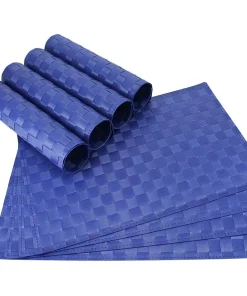 Tischset Platzset MODERN Platzmatten 8er Set blau geflochten Kunstst. 45×30 cm