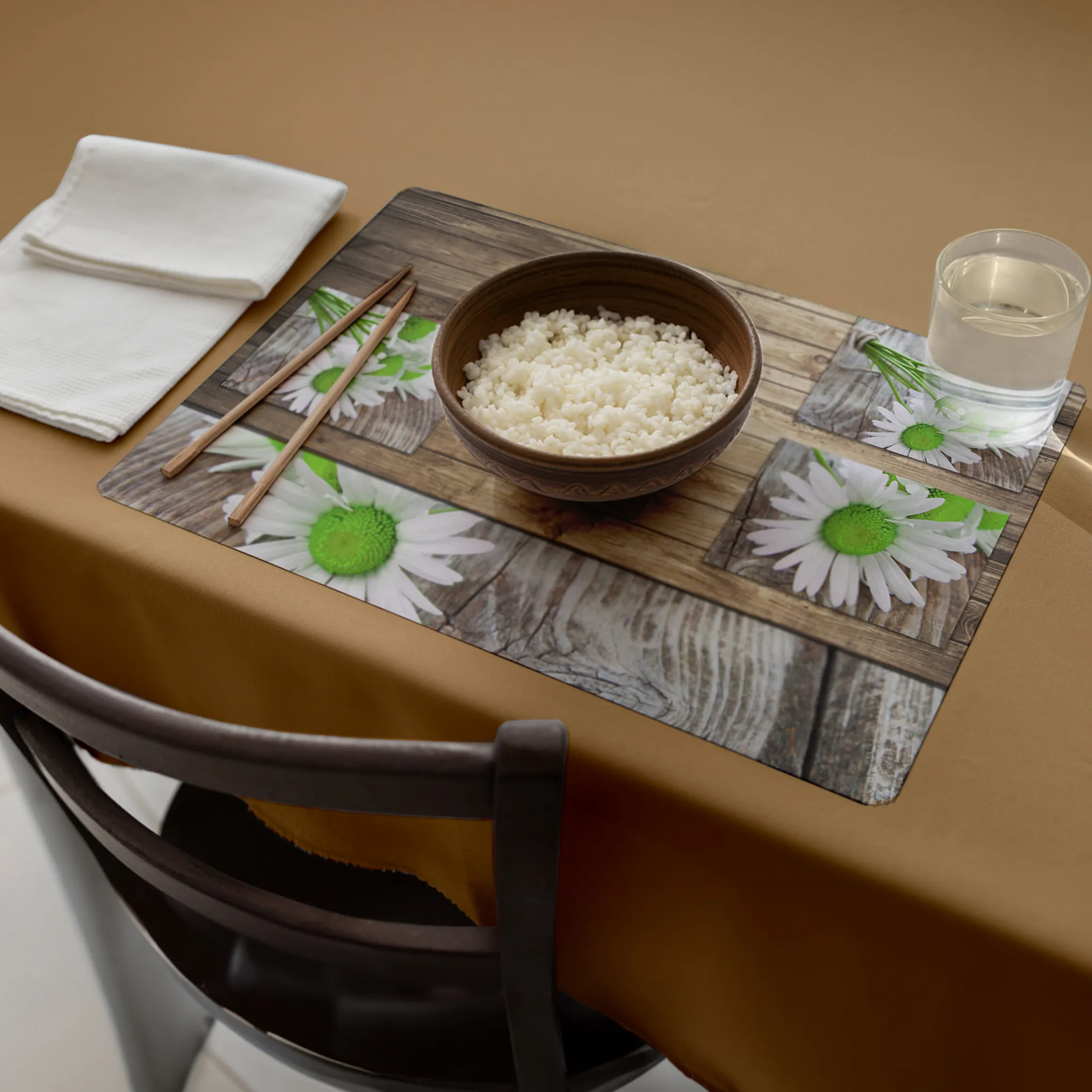 Tischsets Platzsets 6 Stk. Margeriten Margeriten & Holz Kunststoff 43,5×28,5 cm – Bild 8