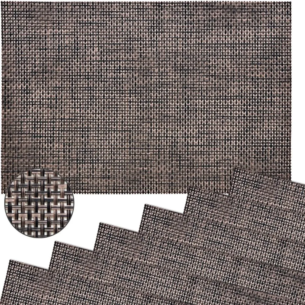 Tischsets Platzsets ELEGANCE bronzefarben gewebt 6 Stk. abwaschbar 45×30 cm Kunststoff – Bild 2