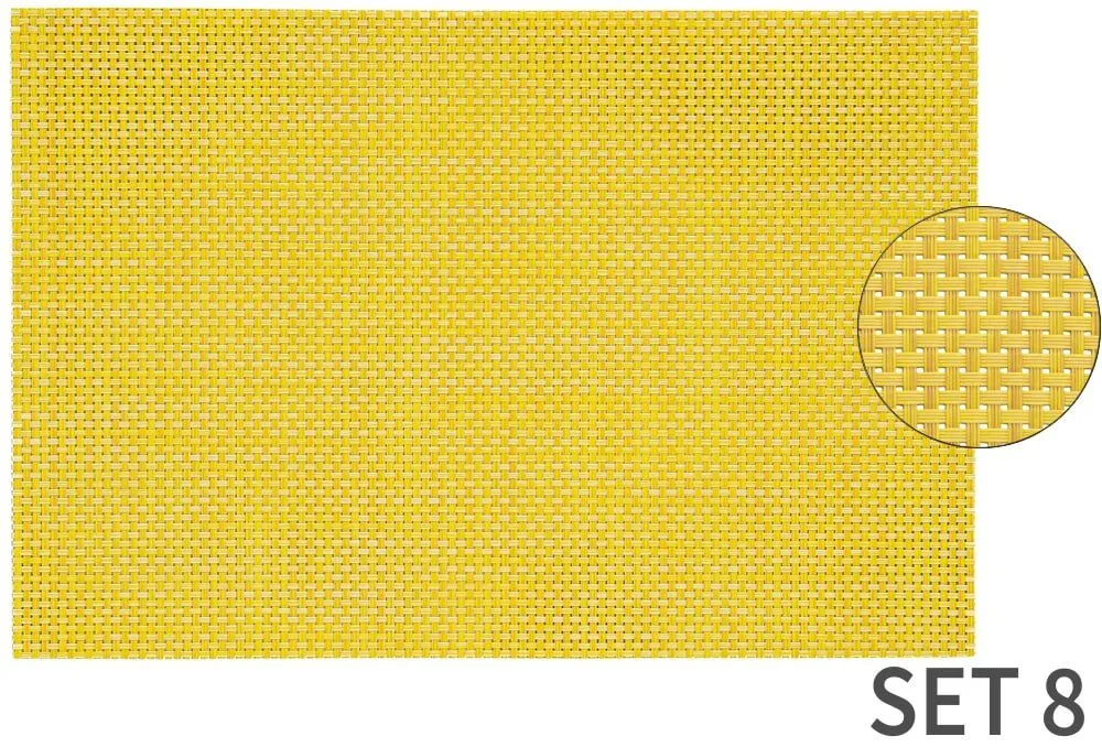Tischsets Platzsets ELEGANCE gelb gewebt 8 Stk. abwaschbar 45×30 cm Kunststoff – Bild 3