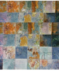 Tischsets Platzsets Textil CLOTH Fliesen Kacheln Steinoptik rost braun 2er 45×30 cm