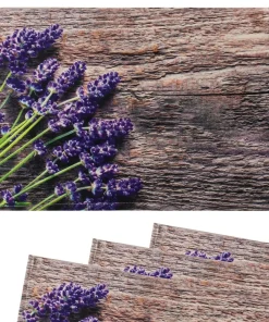 Tischsets Platzsets Textil CLOTH Lavendel Holz lila braun 4er Set 45×30 cm