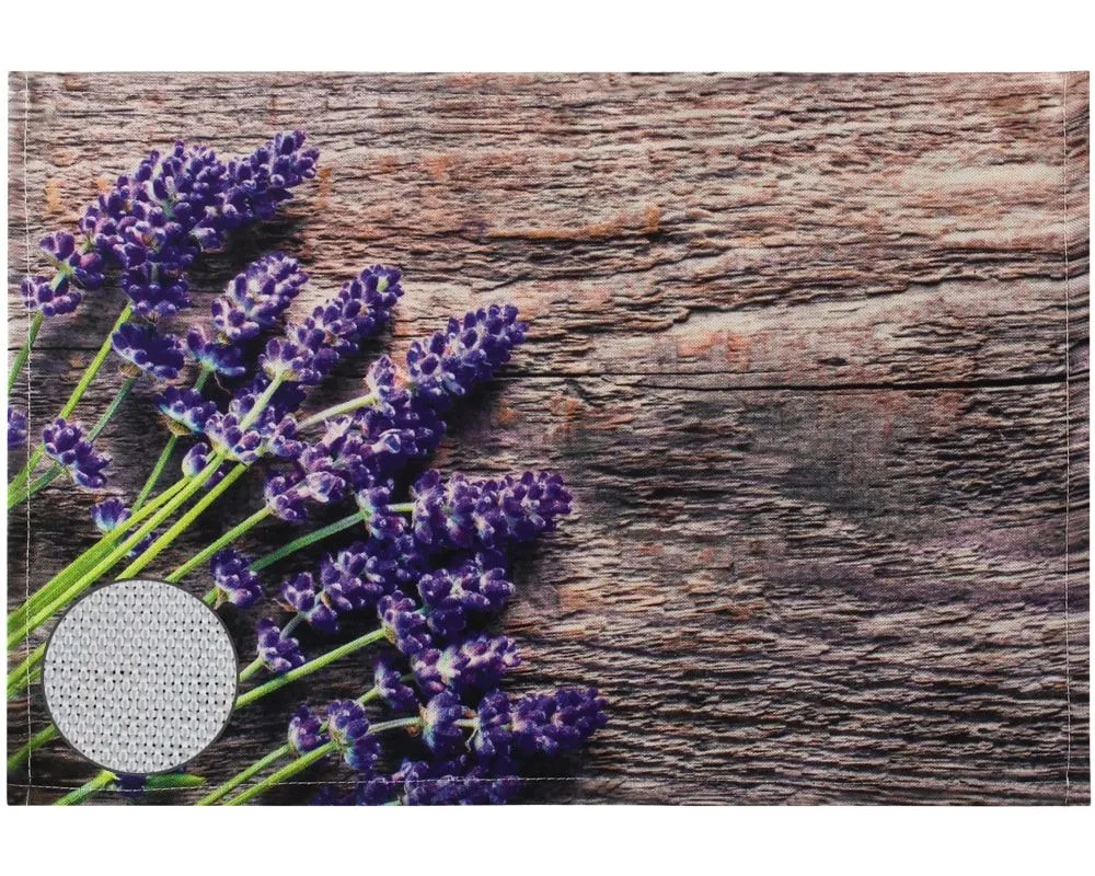 Tischsets Platzsets Textil CLOTH Lavendel Holz lila braun 4er Set 45×30 cm – Bild 3