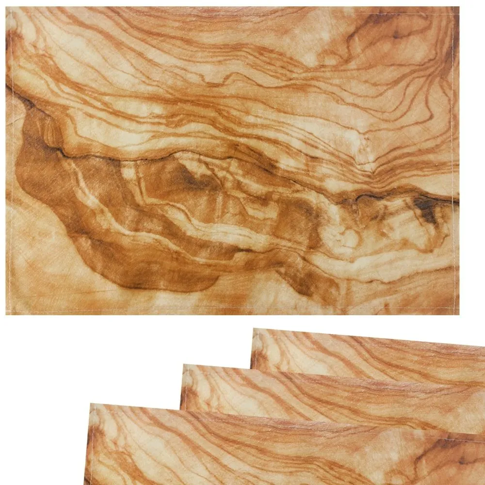 Tischsets Platzsets Textil CLOTH Olivenholz Holz Holzmaserung Natur 4er 45×30 cm – Bild 2