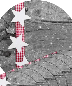 Tischsets Platzsets Weihnachten Sterne weiß & Holz 8 Stk. abwaschbar rund 38 cm