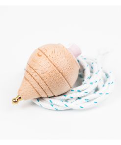 Me&Mine –  Wurfkreisel mit Seil „Wooden Top“, Pink