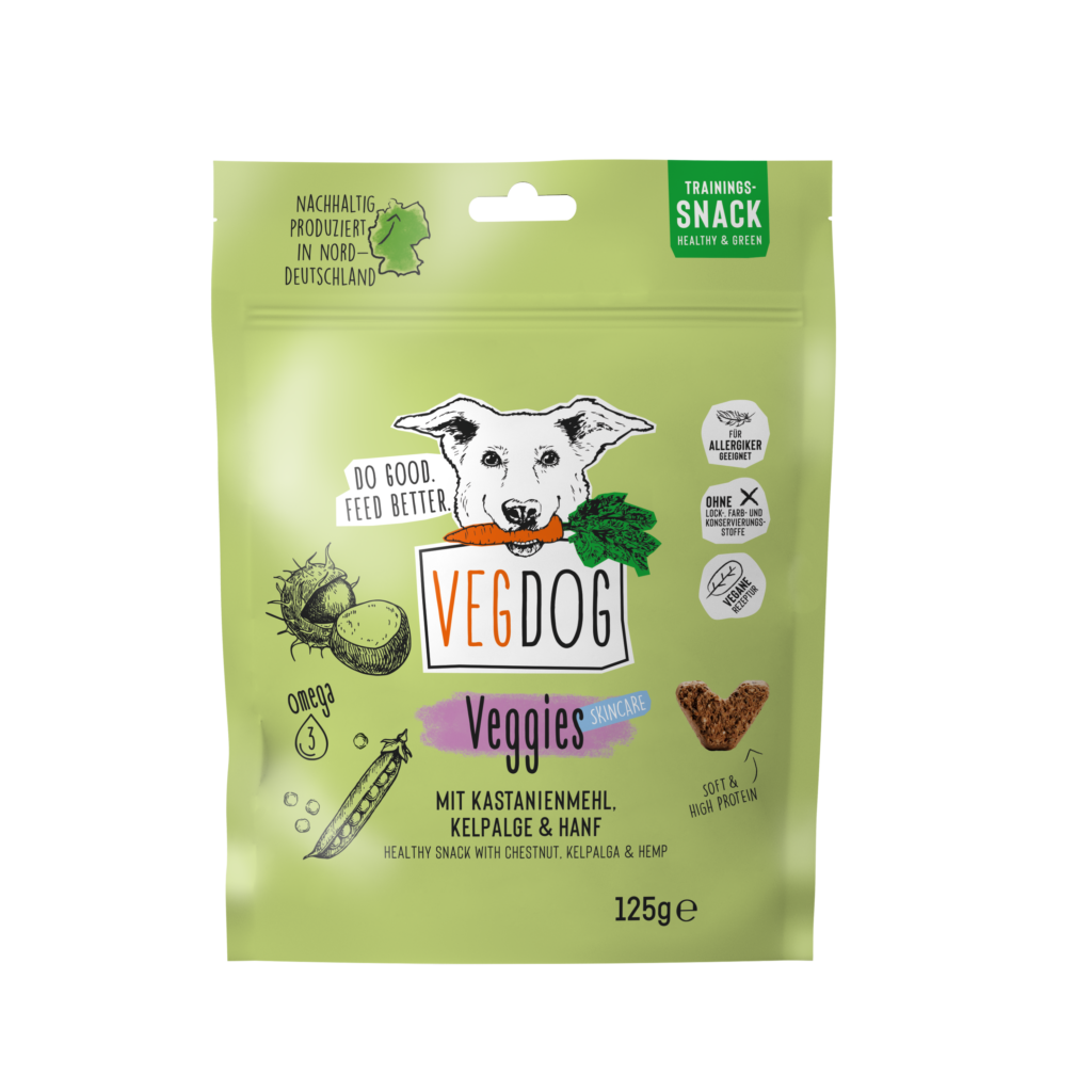 VEGDOG VEGGIES (skincare, mit Kelpalge und Hanf für ein glänzendes Fell)