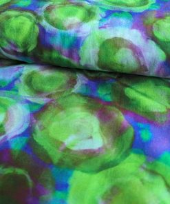 Viskosestoff – Blau/Grün Musterung  – Batikoptik