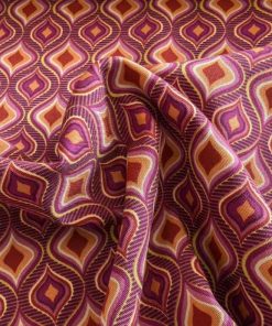 Viskose Twill, Retro Musterung Zimt Beere Rautenmusterung