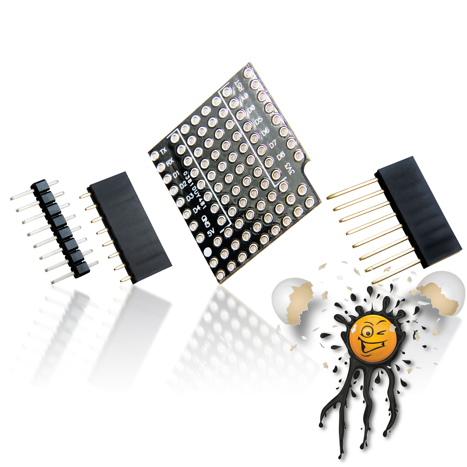 Wemos D1 WEMOS Mini ESP8266 Entwicklerboard Base I/O Adapter Proto Board Set 7 Teile – Bild 2