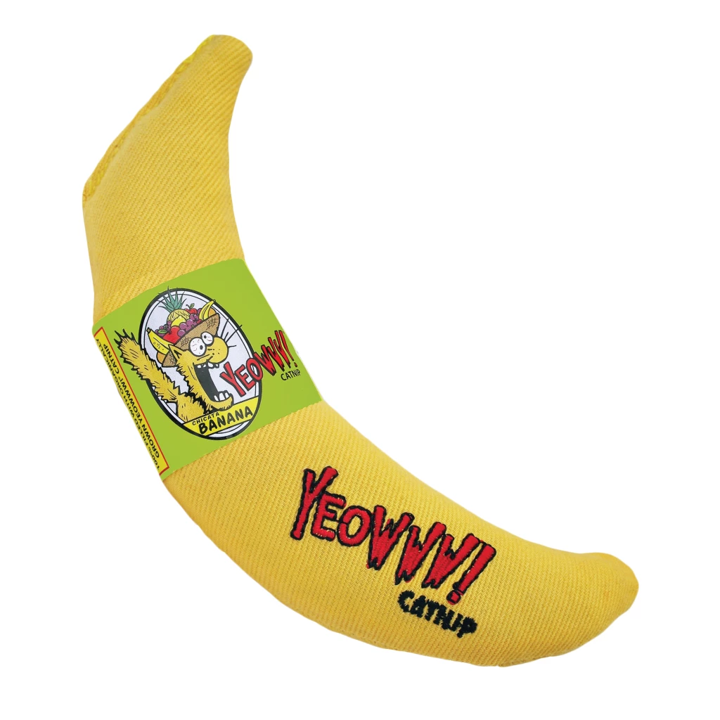 Katzenspielzeug – Yeowww! Chicata Banana, gefüllt mit Katzenminze, biologisch angebaut, keine Füllstoffen wie z.B. Polyester, 17cm