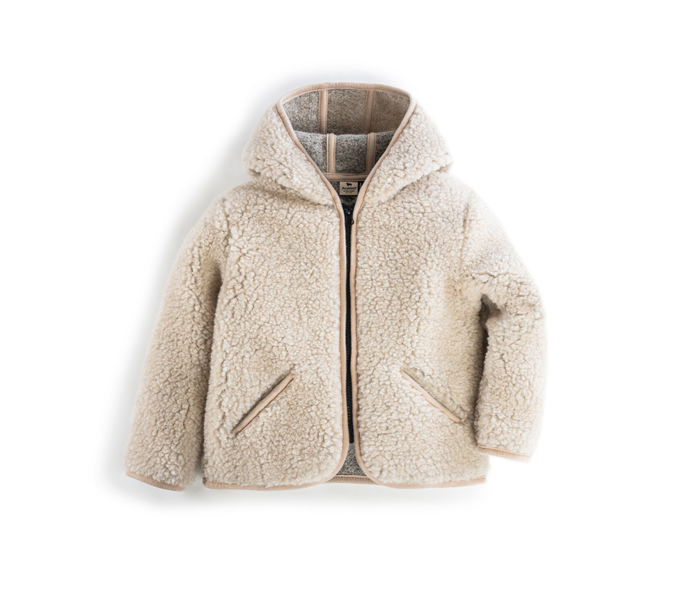 Alwero – Übergangsjacke „YPOS“ Junior, Biowolle, SAND BROWN, ultra light – Bild 2