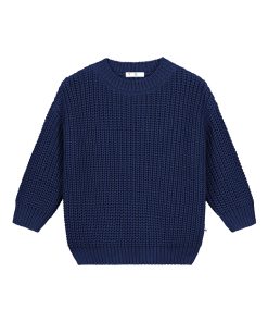YUKI – Chunky Knit, NAVY, Bio Baumwolle