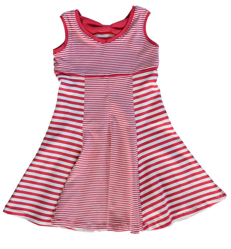 Jersey, feine Streifen Taupe / Weiß – Bild 5